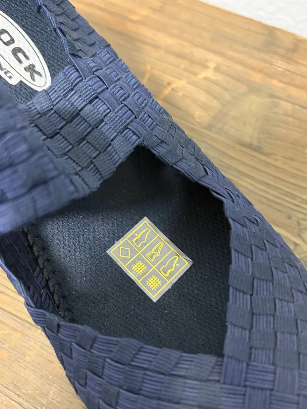 Rock Spring NWT Navy Blue Woven Mary Jane Wedge Sandals - Size 9